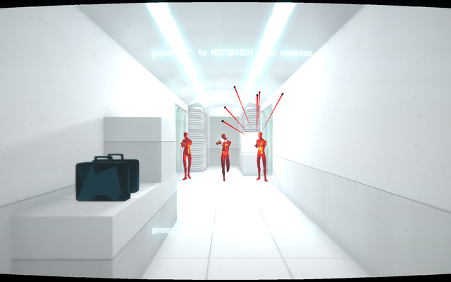 In order to finish the level quickly and without much effort, combine your speed and hotswitch - Levels 21-26 - Walkthrough - SUPERHOT - Game Guide and Walkthrough
