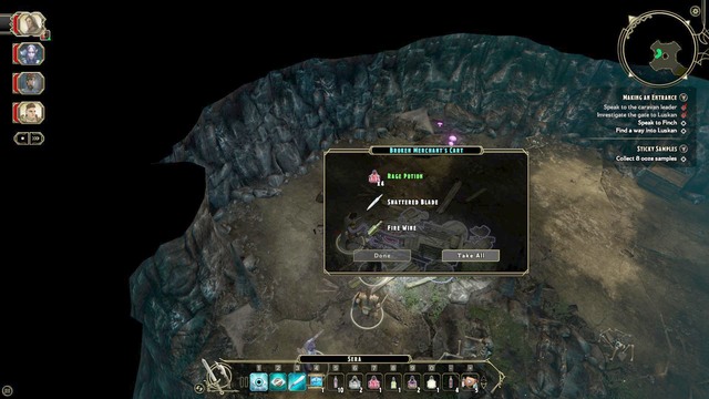 Take the Rage Potion from the damaged cart after completing the quest and go back to the gate leading to the sewers - Making an Entrance - Main quest | City Gates Walkthrough - City Gates - Sword Coast Legends Game Guide