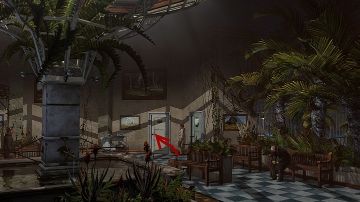 Go back to the room, where Raven is (the door on the right of the fountain - on the left of the door, theres a steel cart loaded with stuff) and talk to him - Send the key to the Jukol by a courier | Chapter one | Walkthrough - Chapter one - Syberia 3 Game Guide