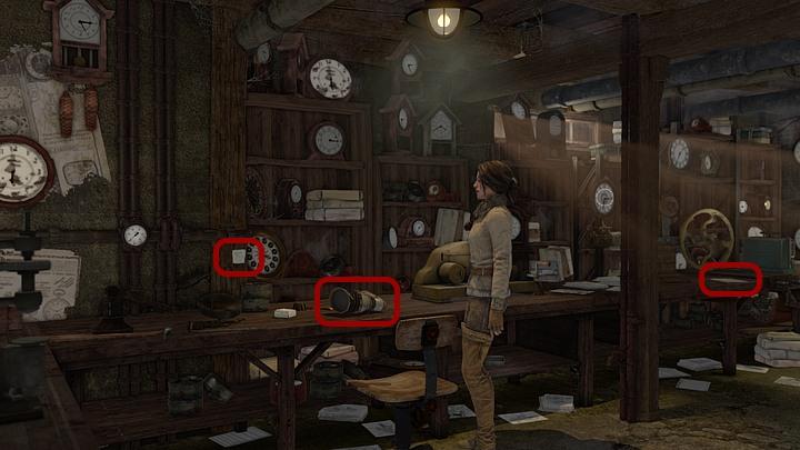 Make a close-up of the table with the prosthetic, and take a look at the note left by Sara (screenshot above) which reminds Steiner to take his medicine - Steiners medicine | Chapter three | Walkthrough - Chapter three - Syberia 3 Game Guide