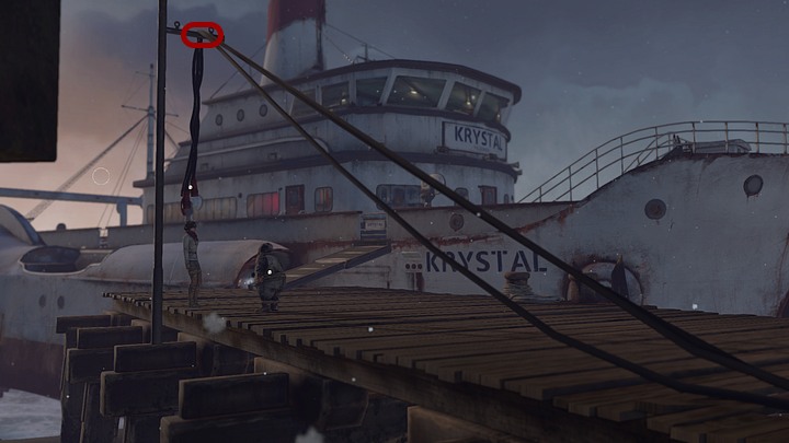 Zoom in on the cables hanging from the pole (near Bouruth) - Restore electricity in the park | Chapter five | Walkthrough - Chapter five - Syberia 3 Game Guide