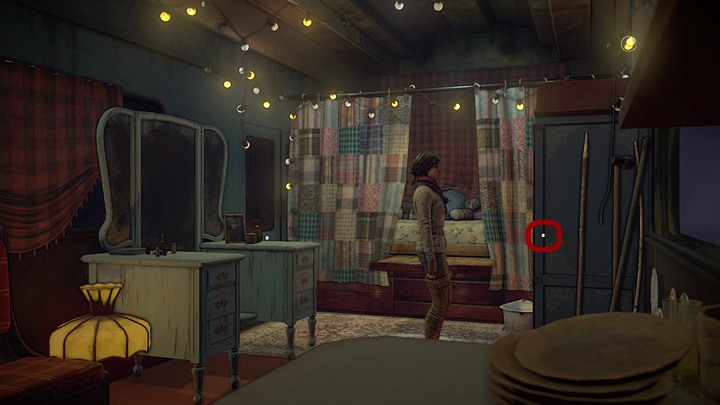 Kate will get the Key to Andreis Cabinet - Find clothes for Oscar | Chapter five | Walkthrough - Chapter five - Syberia 3 Game Guide