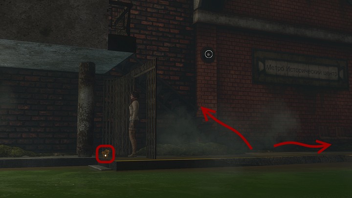 First, make a couple of steps to the left and pick up the seaweed next to that big column - Get rid of the bats | Chapter six | Walkthrough - Chapter six - Syberia 3 Game Guide