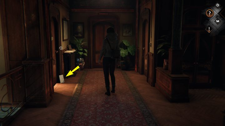 Go upstairs, then go to the hallway to the left and examine the letter under the door - Siberia The World Before: Vaghen - flower district, autumn 2005 part 2 - walkthrough - Walkthrough - Syberia The World Before Guide