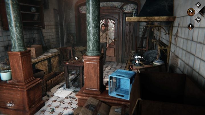 In the kitchen, on the right side, you will find a photo of the destroyed Rozes' house - Siberia The World Before: Vaghen - Bridge of Mists, autumn 2005 part 1 - walkthrough - Walkthrough - Syberia The World Before Guide