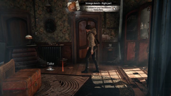 Pick up a diploma from the floor, lying near the bed - Siberia The World Before: Vaghen - Bridge of Mists, autumn 2005 part 1 - walkthrough - Walkthrough - Syberia The World Before Guide