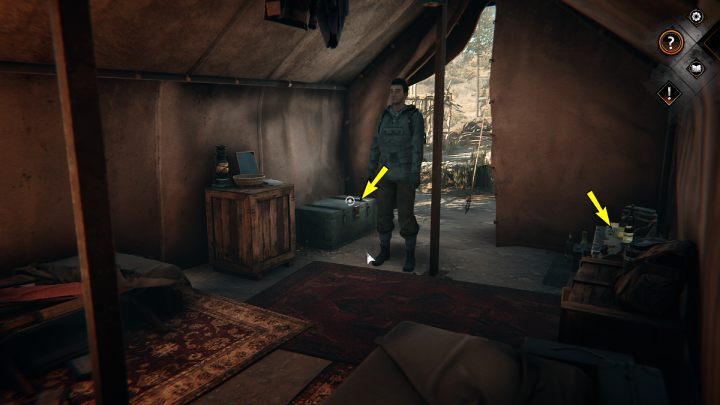 Inspect the green chest and set code 0408, the birth date found on the medallion near the campfire - Siberia The World Before: Baltayar - Mountain, autumn 1937 - walkthrough - Walkthrough - Syberia The World Before Guide