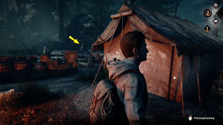 Turn the camera to the left and click on the creature standing behind the logs - Siberia The World Before: Baltayar - Mountain, autumn 1937 - walkthrough - Walkthrough - Syberia The World Before Guide