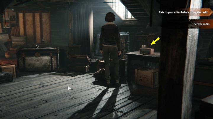 Head to the attic and pick up the antenna from the radio on the coffee table - Syberia The World Before: Vaghen - Silberspiegel refuge, 1944 - walkthrough - Walkthrough - Syberia The World Before Guide