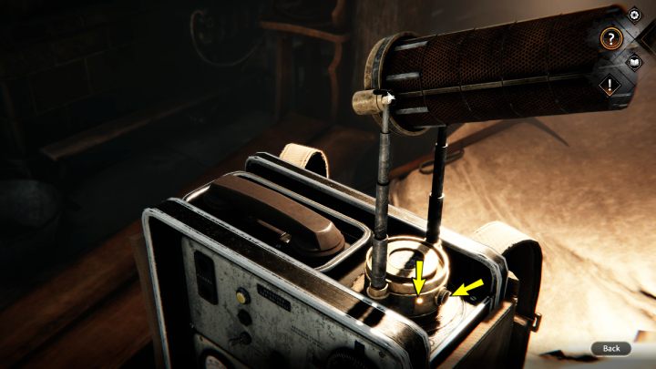 Examine the knob at the bottom of the antenna - Syberia The World Before: Vaghen - Silberspiegel refuge, 1944 - walkthrough - Walkthrough - Syberia The World Before Guide