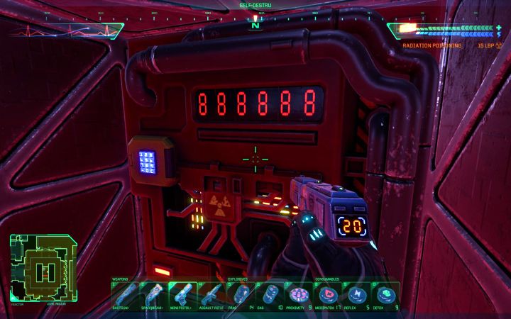 After collecting the full 6-digit combination, you need to reach the reactor and enter the central area with high radiation (remember to use the Environmental Protection Pack V2) - System Shock Remake: Code list - Secrets and Collectibles - System Shock Remake Guide