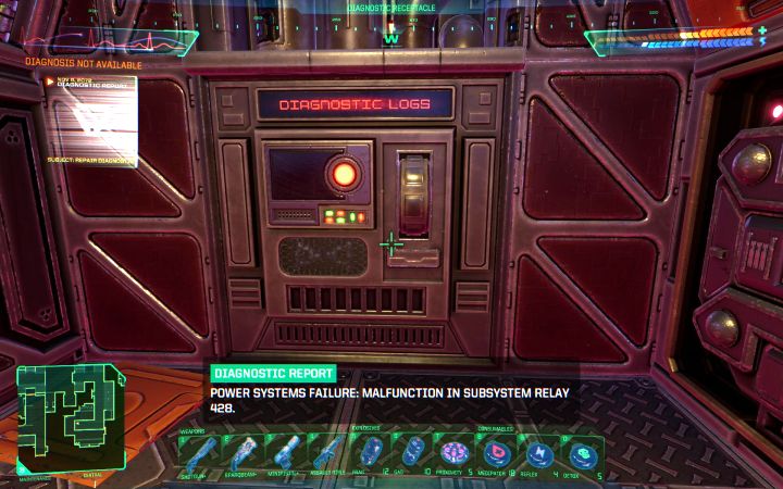 The Relay Analyzer Terminal is in the north room - System Shock Remake: Code list - Secrets and Collectibles - System Shock Remake Guide