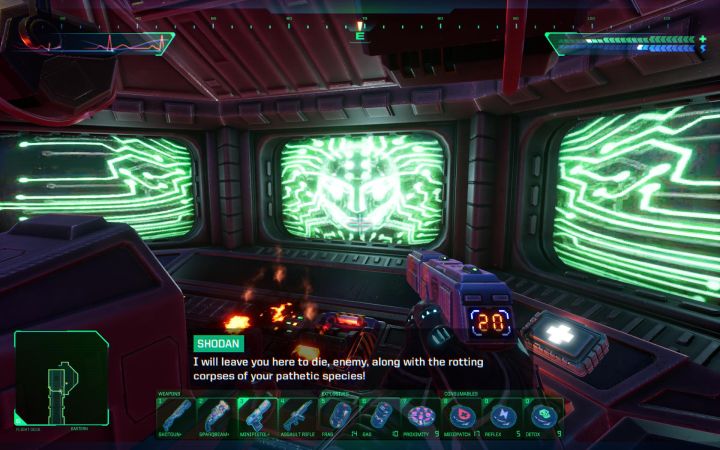 After entering the pod, pull the lever - System Shock Remake: Using the Life Pod on Flight Deck - puzzle description - Puzzles - System Shock Remake Guide