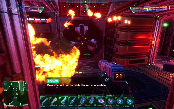 Each time you do, immediately move away or hide behind cover, as the explosion will cause a shockwave - System Shock Remake: Destroying four antennas in Systems Engineering - puzzle description - Puzzles - System Shock Remake Guide