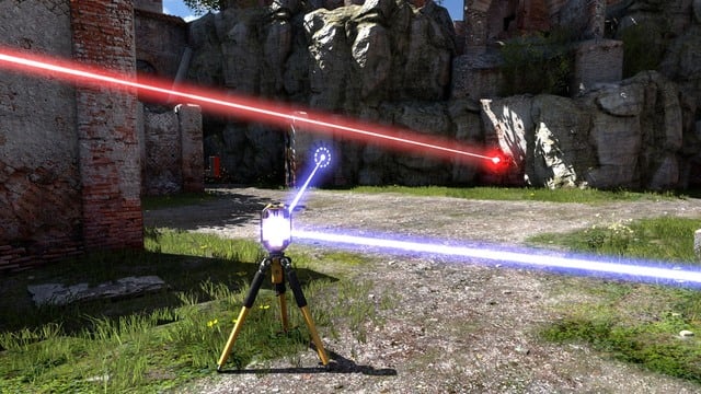 Put the red connector slightly higher than the blue one. - A6 | World A - World A - The Talos Principle Game Guide