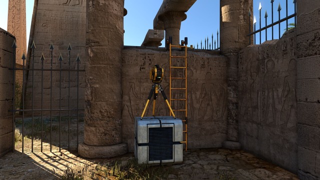 You can take the jammer from the upper shelf. - B1 | World B - World B - The Talos Principle Game Guide