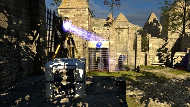 Hexahedron will fall on the red button.. - C5 | World C - World C - The Talos Principle Game Guide