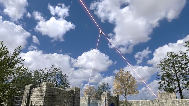 Connector in the air directs the beam to all of the points - Open Field | World 1 - World 1 - The Talos Principle Game Guide