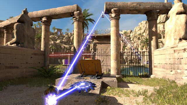 Power up the fan with the blue beam. - Crater | World 2 - World 2 - The Talos Principle Game Guide