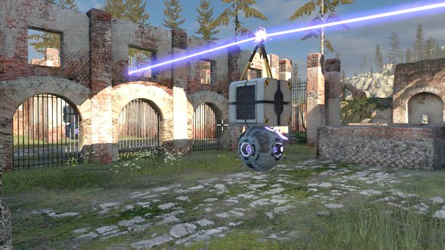 Look at the two white balls moving on the same plane with a wall in between them - Pendulum | World 3 - World 3 - The Talos Principle Game Guide