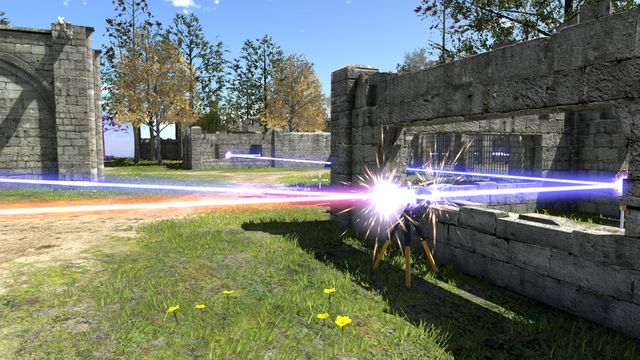 Cut off the red beam and make the blue beam connect there - Colliding Beams | World 4 - World 4 - The Talos Principle Game Guide