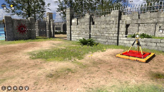 Direct the connector to the red button and place it onto the plate - World 1 | All Stars - All Stars - The Talos Principle Game Guide