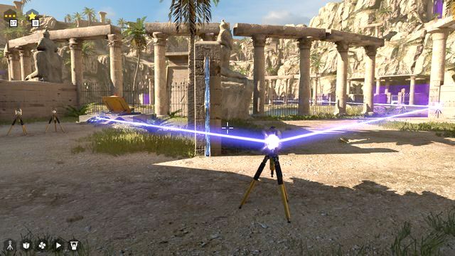 Redirect the blue beam, over the ground, to the fan - World 2 | All Stars - All Stars - The Talos Principle Game Guide