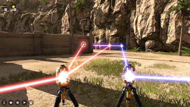 Be precise with setting the connectors to prevent the beams from converging - World 2 | All Stars - All Stars - The Talos Principle Game Guide