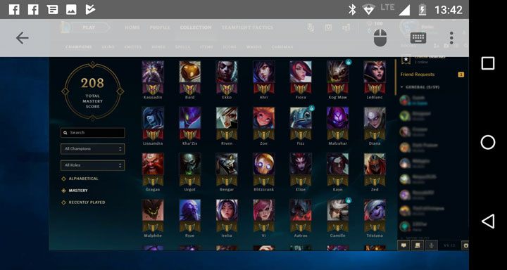 Move your finger from the top of the screen to the bottom – a settings bar will appear - How to play Teamfight Tactics on a phone? - Basics - Teamfight Tactics Guide