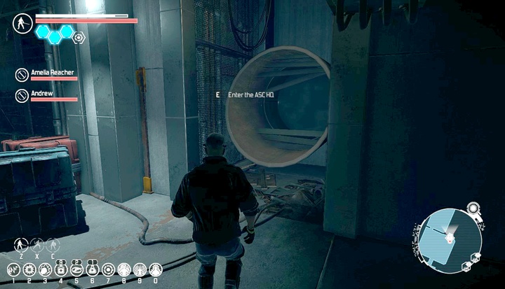 In order to reach the secret base you must go towards the Exchange, as you usually go to the meeting with Eliza - The Harder They Fall | Chapter 3 Quests - Chapter 3 quests - The Technomancer Game Guide