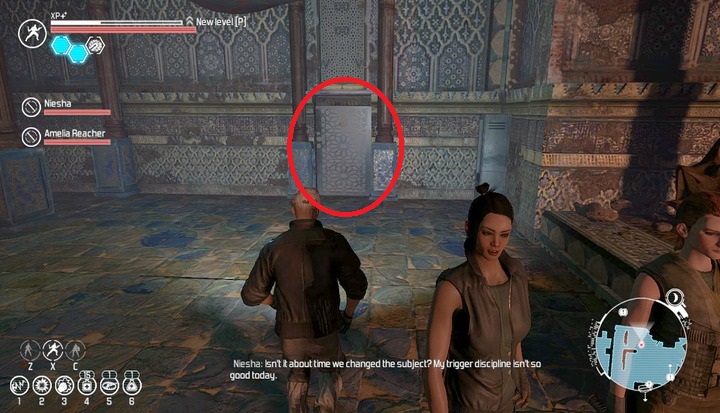 The barely visible entrance to Glorias room in Noctis palace. - Side quests in the Mutant Valley - Side quests - The Technomancer Game Guide