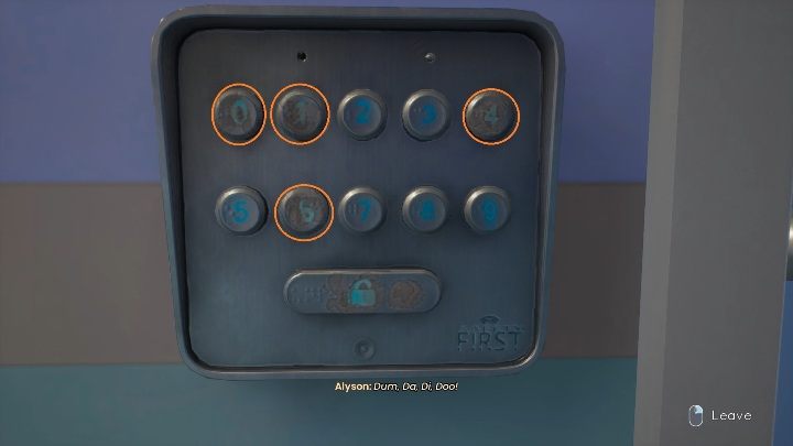 Alyson will tell you that the code is Dum, Da, Di Doo - Tell Me Why: Archive - whats the code? - FAQ - Tell Me Why Guide, Walkthrough