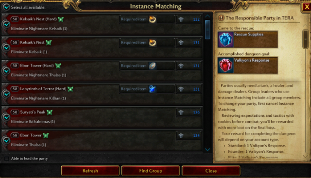 An incomplete list of instances that unlock after you reach the 58th experience level. - Levels 58-60 - Raising in experience by completing quests - TERA - Fast leveling - Game Guide and Walkthrough