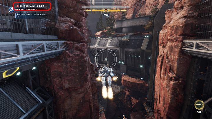 Note that this phase of the mission has been time-limited - Marvels Avengers: Armor chase, walkthrough - Utah Badlands - Marvels Avengers Guide
