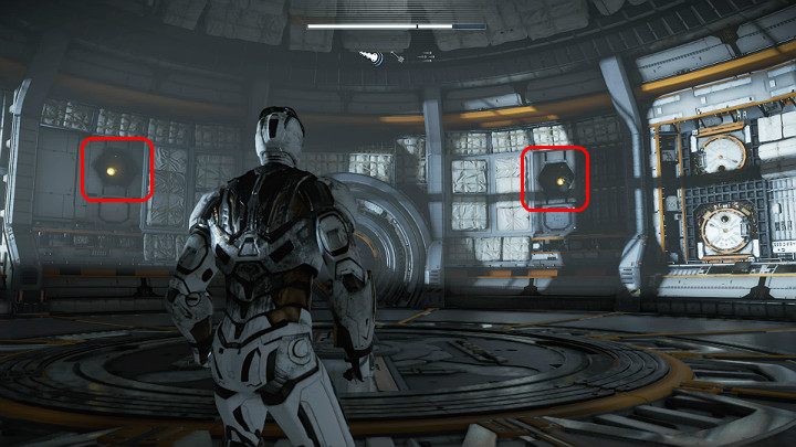 Then shoot the two buttons that appeared on either side of the passage - Marvels Avengers: Testing 1, 2, 3, walkthrough - Earth Orbit - Marvels Avengers Guide