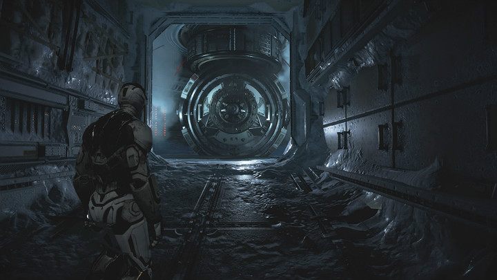 You reach a terminal that opens an airlock leading to a strange room with a cryogenic capsule - Marvels Avengers: Testing 1, 2, 3, walkthrough - Earth Orbit - Marvels Avengers Guide