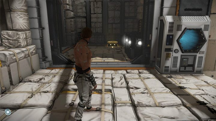 As soon as you land, turn to the right - theres a button on the wall - Marvels Avengers: Testing 1, 2, 3, walkthrough - Earth Orbit - Marvels Avengers Guide