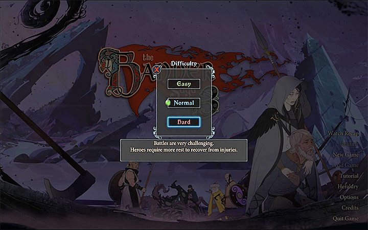 The difficulty level can be changed before starting the campaign AND after (whenever you want to) - The Banner Saga 3 Game Guide