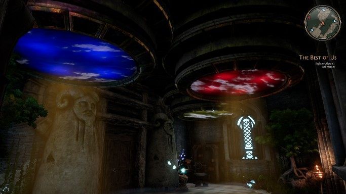 Collect the ink from the springs above you and open the inventory - Shrines | Puzzles in The Bards Tale 4 - Puzzles - The Bards Tale 4 Game Guide