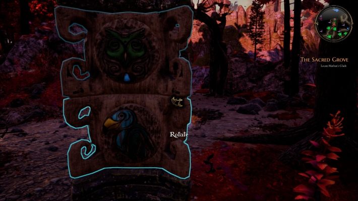A puzzle with a green totem can be found near the bridge - The Sacred Grove | The Bards Tale 4 Main Quest Walkthrough - Main Quests - The Bards Tale 4 Game Guide