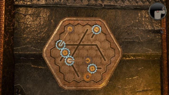 On the last of the gold bridges there are some gears - The Song of the Maiden | The Bards Tale 4 Walkthrough - Main Quests - The Bards Tale 4 Game Guide