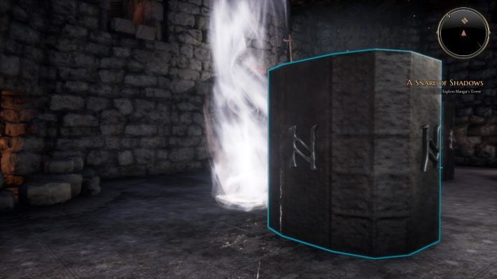 Go up as well and push the stone with the glyph representing the letter M not that wind - A Snare of Shadows | Side Quests in The Bards Tale 4 - Side Quests - The Bards Tale 4 Game Guide