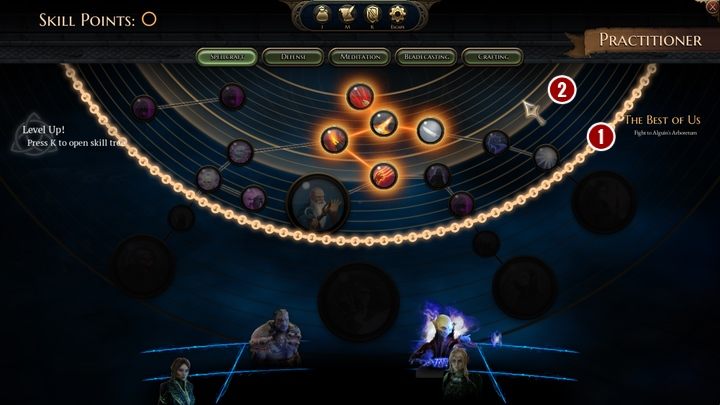 Once a character acquires a specific amount of experience points, the game will inform you about the ability points that can now be distributed - Character level-up in The Bards Tale 4 Game - Basics - The Bards Tale 4 Game Guide