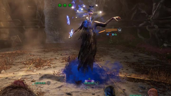 Mangar, under the influence of Song of Compulsory Cavorting, cannot be attacked so as not to break his trance. - Mangar in Sulphur Springs | Difficult Fights in The Bards Tale 4 - Difficult Fights - The Bards Tale 4 Game Guide