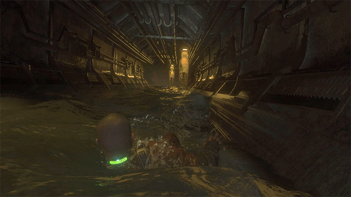 You have to move sideways (left or right) to avoid colliding with obstacles - Callisto Protocol: Habitat - Walkthrough - The Callisto Protocol Guide