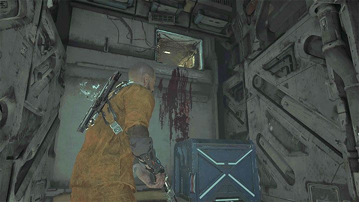 You can now climb up the chest to the upper hatch shown in the picture - Callisto Protocol: Habitat - Walkthrough - The Callisto Protocol Guide