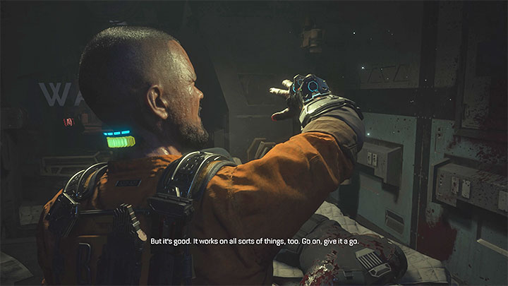 How to unlock: a scripted event in the Aftermath chapter - Jacob will pick up the glove from one of the dead guards - Callisto Protocol: List of all weapons - firearms, melee - Basics - The Callisto Protocol Guide