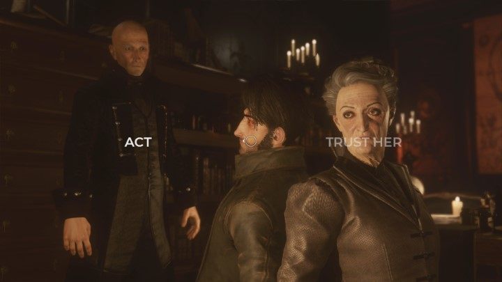 You have to decide whether you want to attack (ACT) or wait for your mother to do something (TRUST HER) - Prologue - Episode 1 The Mad Ones - Guide - Episode 1 - The Mad Ones - The Council Game Guide