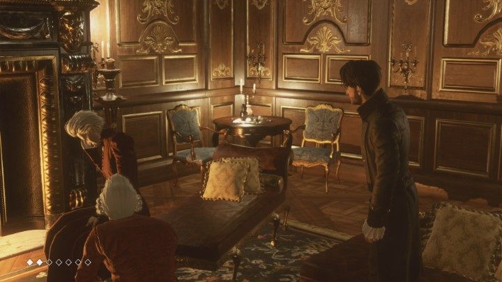 Elizabeth Adams sits near the fireplace - Chapter 1 - Episode 1 The Mad Ones - Guide - Episode 1 - The Mad Ones - The Council Game Guide