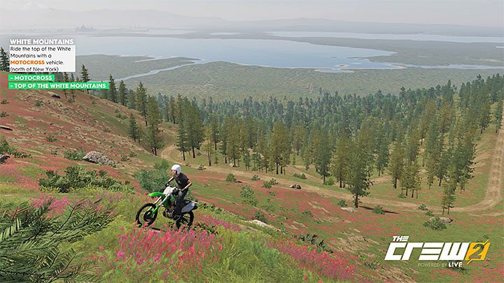Description: Ride the top of the White Mountains with a Motocross vehicle (north of New York) - The Crew 2: Album - Off-Roadin - The Crew 2: Photo Ops - The Crew 2 Game Guide